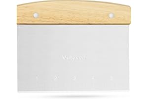 Vutyvve Grattoir à pâte, 1 grattoir à pâte en acier inoxydable, 2 grattoirs à pâtisserie en plastique pour couper pizza, gâteau, pain, 3 pièces