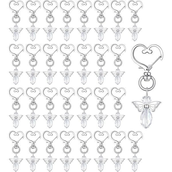 PH PandaHall 32pcs 8 Couleurs Charmes D'aile D'ange, Perles Colorées En Strass Avec Perles D'ailes En Argent Antique Perles D'aile De Fée D'ange Pendentifs Dangle Pour Noël Collier Porte-clés