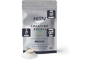 HSN Creatina 100% CREAPURE en Polvo Sin Sabor 150g | 100% Monohidrato de Creatina Micronizada | Incluye Dosificador de 10ml | Sin Añadidos y Libre de Contaminantes | No-GMO, Vegano, Sin Gluten