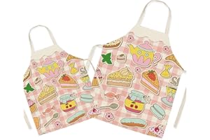 Eyand Padres y Niños Delantal para cocinar - Super Lindo patrón de algodón y Lino Delantal de la Cocina de mamá niños, Cocina de Pintura delant