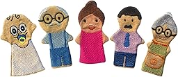 Juego de marionetas de dedo para familia amorosa, 5 piezas, a partir de 6 meses, coloridas muñecas de fieltro para bebés y niños pequeños, rollos familiares juguetones, juguetes educativos de fieltro