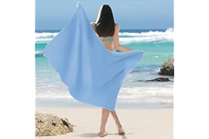 UHOUSEST Beach Towel, Large Beach Towels for Adults Blue, 100% Recycled Microfibre Quick Dry Towel with Bag for Travel, Holiday Essentials Gym Towel Men, Lightweight Beach Towel 80x180cm (31.4x70.8In)