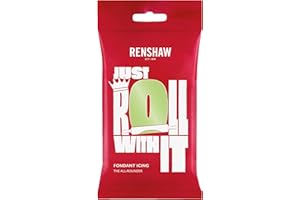 Renshaw - Fondant Pastel Green 250g, Pâte à Sucre Prêt à l'Emploi, Optimal pour Recouvrir et Décorer Gâteaux, Cupcakes et Biscuits, Vert pastel, 250 g