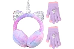 HTTDSLF Einhorn Winter Ohrenschützer Kinder, Earmuffs Ohrenwärmer Mädchen, Ohrenwärmer Mädchen Winter Warme Ohrwärmer, für Outdoor Aktivitäten