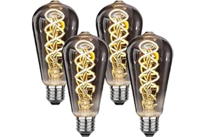 ESIP Ampoule Edison,4 Pièces E27 ST64 4W Ampoule LED Vintage Lampe Décorative Ampoules Rétro Filament Ampoule Antique Blanc Chaud pour Restaurant, Café, Windows,Showrooms,Ampoules à Incandescence