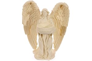 Puckator Klęczący anioł figurka świecznik na podgrzewacze - ozdoba na półkę kominkową łazienkową - świeczniki na podgrzewacze - szkło - nowe prezenty do domu - akcesoria do salonu - gotycki agel