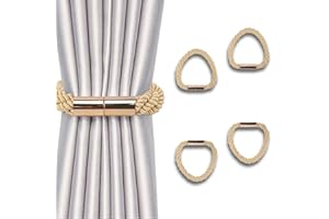 NAHUAA Sujeta Cortinas con Iman Recoge Cortinas Oro Alzapaños Magnetico sin Taladro para Cortina Delgadas o Gruesas, 2 Piezas