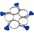 BFG Stainless Steel Hose Clamp Set, Size 40-60mm - 5 PCS - Adjustable Butterfly Pipe Clip - Precision Engineering for Perfect Seals, Ideal for Securing Garden Hoses on Barbed Hose Tails