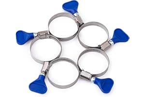BFG Set di Fascette Stringitubo in Acciaio Inox, Dimensioni 25-40mm - 5 Pezzi, Fascetta a Farfalla Regolabile - Ideale per Fissare i Tubi alle Code dei Tubi Spinati