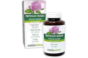 ‎NATURALMA Koniczyna czerwona lub Koniczyna łąkowa (Trifolium pratense) ziele z kwiatami Naturalma - 150 g - 300 tabletek - Suplement diety - Naturalne i Wegańskie