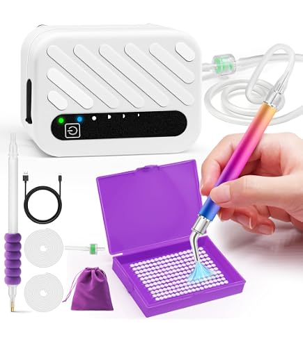 Stylo Électrique Diamond Painting Avec Pompe à Vide - 3 Modes D'Aspiration, Rechargeable, Outil Rapide Bleu