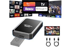 LAMTTO Car TV Mate, Adattatore Carplay Wireless per Carplay Cablato OEM, F-ire TV/Console di Gioco, HDMI Multimedia, Plug+Play, Modelli di Auto con CarPlay Cablato, iOS 10+, Tipo-C/USB