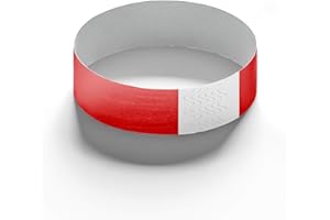 Europaband 1000 pulseras tyvek para identificación de eventos y fiestas – resistentes a las roturas e impermeables (rojo)
