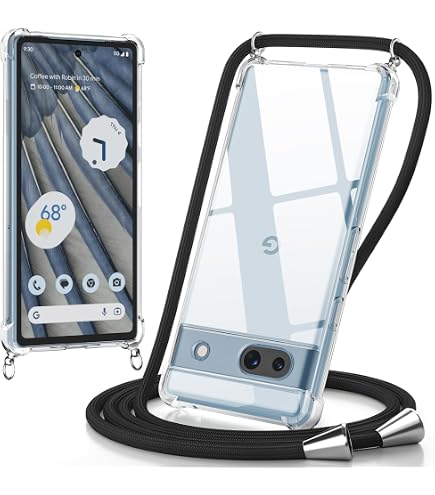 YAMCCCSE Handyhülle Mit Umhängekette Für Google Pixel 7 Pro – Transparent, 150 Cm Verstellbar, Regenbogen-Design
