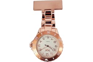 PRINCE LONDON NY NY London Unisex Pocket FOB Watch Metal Rose Gold Nurse Doctor Paramedic Tunic Brooch Analog Display Quartz Movement PRGold1
