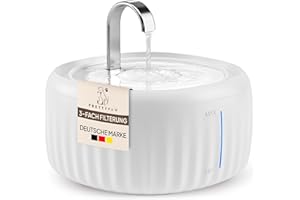 PRETTYPAW Pretty Paw® Fontaine a Eau Chat Aqua Flow Pro [NOUVEAUTÉ] I Fontaine à Eau pour Chat silencieuse sans BPA, capacité de 3 litres, avec LED et Filtre à Charbon Actif I Fontaine Facile à Nettoyer