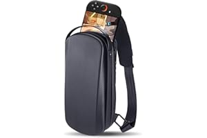 MVRPDXC Nintendo Switch 2 Tasche 2025, Switch 2 Case Tragetasche mit 15 Spielkartenhaltern, stoßfeste Hartschalen-Schutztasche mit Taschen für Switch 2 Konsole und Zubehör, Schwarz