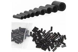 Shaddock Fishing Wire Single Barrel Crimp Sleeves Tube Matte Black Fishing Crimps for Rigs Fishing Line Leader Rigging Wire Connectors