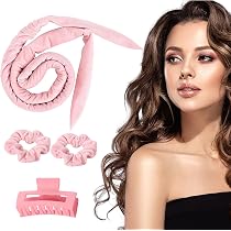 Heatless Curls Band – Locken über Nacht Ohne Hitze, Mit Haarbändern & Spangen, Khaki