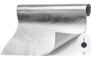 LongZYU Aluminisierte Hitzeschutzmatte Alu Hitzeschutz Aluminium Platte Alu-Fiberglas Hitzeschutzmatte Selbstklebend 30 x 200 cm Hitzeschutzfolie Praktische Hitzeschild für Schlauch Rohrisolierung