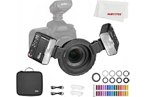 Godox MF12 MF12-K2 12W Macro Flash,2.4G Wireless Control,TTL/M Mode,Built-in 3.7V/6.29W Lithium Battery As an Off-Camera TTL Flash,Compatible with Nikon, Sony, Canon, Fuji, Olympus and Panasonic