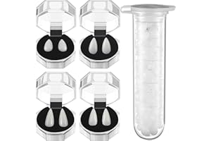 ZHANMAI 4 Pairs Vampire Fangs Fake with Adhesive Halloween Cosplay Props White Horror False Teeth Party Favors Accessories(13 mm, 15 mm, 17 mm, 19 mm)