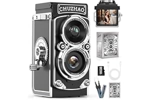 Kriogor Mini cámara Digital Retro, 1080P FHD Video Mini cámara de Fotos pequeña portátil 12MP Enfoque automático con Tarjeta de 16G para Principiantes, Adolescentes y Adultos