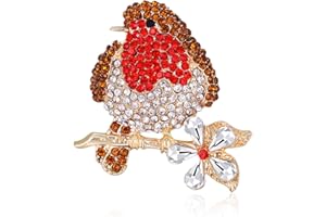 GFM® Robin Brooch with Sparkly Diamantes - Mother's Day, Valentine's Day, Birthday, Christmas (Brch-DMT-RN)
