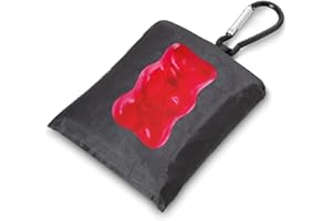 Troika Haribo Happy Shopping Bag breloczek do kluczy z torbą na zakupy z aluminium/rPET w kolorze czarno-czerwonym, wymiary: 49,5 cm x 32 cm x 0,3 cm, HB-K08/BK, 10 kg, czarny, czerwony, 10 kg, klasyczny