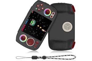 SKRVGOJFG Silicone Case for RG Cube, Anti-Slip, Shock Proof, Soft Protective Case for Anbernic RG Cube Handheld Game Console with Lanyard - Black