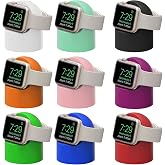 Microcase Apple Watch T&uuml;m Seriler ile Uyumlu Silikon Şarj Standı - AL3570 (Siyah)