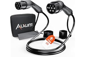 Alxum Typ 2 Ladekabel, 11kW/16A/5Meter 3-Phasen Typ 2 auf Typ 2 EV Ladekabel für E Auto Elektroautos mit Tragetasche Kompatibel mit Allen IEC-62196-2 EV/PHEV