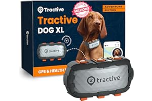 Tractive Smart Dog Tracker XL Adventure | 1 Month Battery | Real-Time GPS Tracking | Escape & Health Alerts | Vitals Monitoring | Market Leader