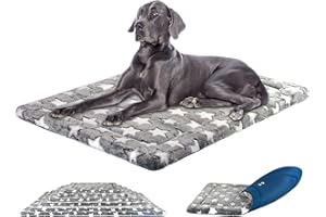KROSER Almohadilla para Perros Colchoneta Reversible Colchón para Mascotas Elegante 137 cm Almohadilla de Esponja de Alta Densidad Lavable a Máquina Cama para Perros XXX-Large de hasta 59kg