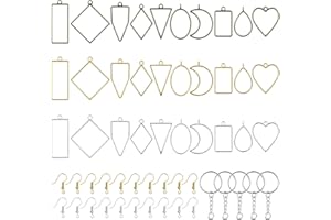 Jeesblsy Ciondoli per Resina Forma di Lunetta Aperta, Forma Geometrica Cornice Vuota per Creare Gioielli DIY Orecchini, Collane in Resina Epossidica, 55 Pezzi