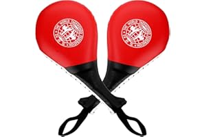 Frcctre 2 Pack Taekwondo Kick Pads, Durable Striking Kick Pads, Kicking Target Pads Punching Paddles for Tae Kwon Do Karate Kickboxing Martial Arts Training, 38 x19 CM, Red