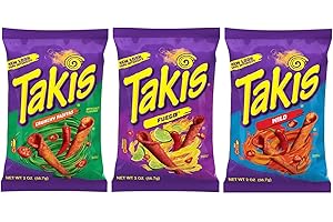 Takis Variété de saveurs – Fuego, Wild et Crunchy Fajita, 56,7 g (lot de 3)