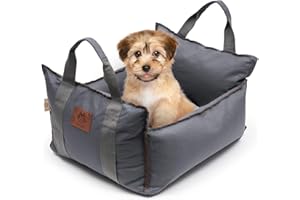 NUKDEY Fotelik samochodowy dla psa 2 w 1, zmywalny i odporny na plamy, fotelik dla zwierząt domowych, dla małych i średnich psów, kotów, super miękki polipropylen, bawełna, bezpieczeństwo w podróży, fotelik