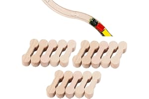 ZSTNPP 15 PCS Wooden Track Connectors, Wood Track Rail Connection Adapters Decoration, Train Track Adapter Wooden Dog Bone Rail Connection With All Wooden Train Track for Teen to Make Wood Rail