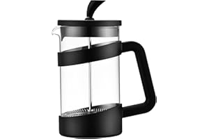 Café Olé Style Cafetière, pressa francese in plastica e vetro da 350 ml a 1 tazza, nero opaco