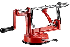 qobobo® 3 in 1 - apple peeler & corer peeling machine apple cutter Red