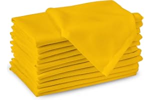 Encasa XO bomullstyg, middagsservetter, 43 x 43 cm gul | 180 GSM tungviktstyg