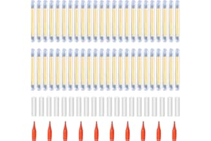 AOUZOVLI Knicklichter Angeln, 50 Stück Knicklichter Angeln Extra Hell, Glow Sticks Nachtangel, Angel Knicklichter Grün, mit Roter Kopf + Transparenter Schlauch, für Nachtangeln Meeresangeln (45mm)