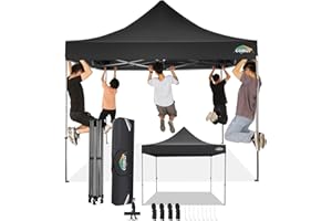 COBIZI Tonnelle Pliante 3x3 Imperméable,Tonnelle de Jardin Exterieur sans Parois Latérales,Barnum Pliant 3x3,Anti UV Tonnelle Tente pour Exterieur Plage Terrasse (3 par 3m Noir)