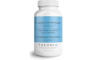 Complément alimentaire Complexe de probiotique de Theonia - 7 souches puissantes avec 20 milliards d’UFC par dose journalière - système immunitaire, la digestion et la santé de la peau - 60 gélules