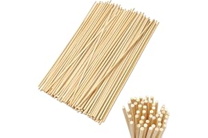 Forhandy 200 Stück Zuckerwatte Stäbe 300mm x 3mm Holzstäbchen Lange Rund Eisstiele Holzstäbe zum Basteln Kandiszucker Sticks Rundhölzer für Handwerkskunst DIY Heimwerker