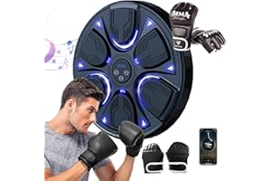 AISEN Music Boxing Machine, Smart Bluetooth Macchina da Boxe Musicale per Adulti e Bambini, One Punch Boxing Machine A Parete per la Casa, Luce e velocità Regolabili, con 2 Paia di Guantoni da Boxe