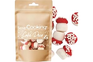 ScrapCooking - Décors Sucrés Gros Champignons 25 g - Décorations Alimentaires Pâtisserie - Décors Sucrés Comestibles - Sprinkles - Pour Desserts, Gâteaux, Bûches - Noël, Anniversaire - 7469