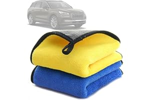 Souruud Lot de 2 Chiffons Microfibre Voiture Ultra-Absorbants 500 GSM – Idéal pour Le Nettoyage, Le Lavage et Le Séchage de la Voiture, Moto et Maison – sans Trace, Doux et Réutilisable, 30 x 40 cm
