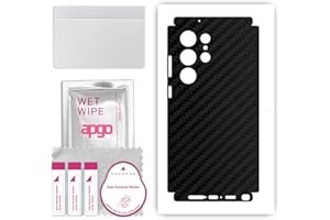 apgo skin sticker film foil vinyl for the BACK+SIDES for Samsung Galaxy S23 Ultra Negro de humo, Full Wrap Skin
